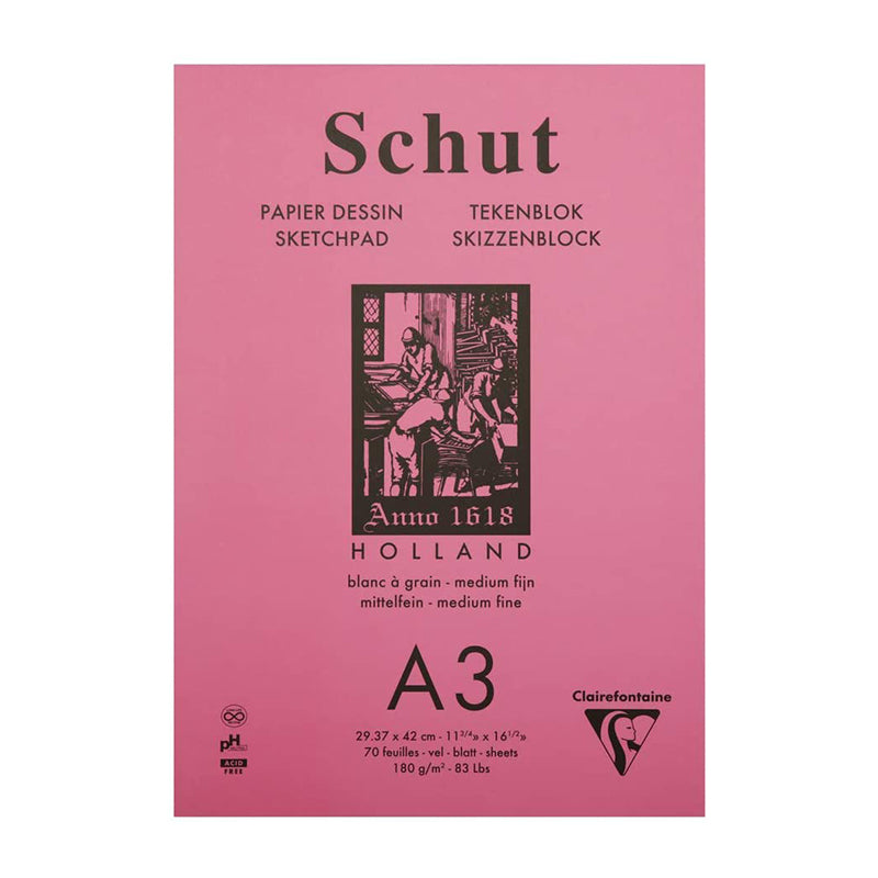 CLAIREFONTAINE Schut Petit Grain Pad A3 180g White Default Title