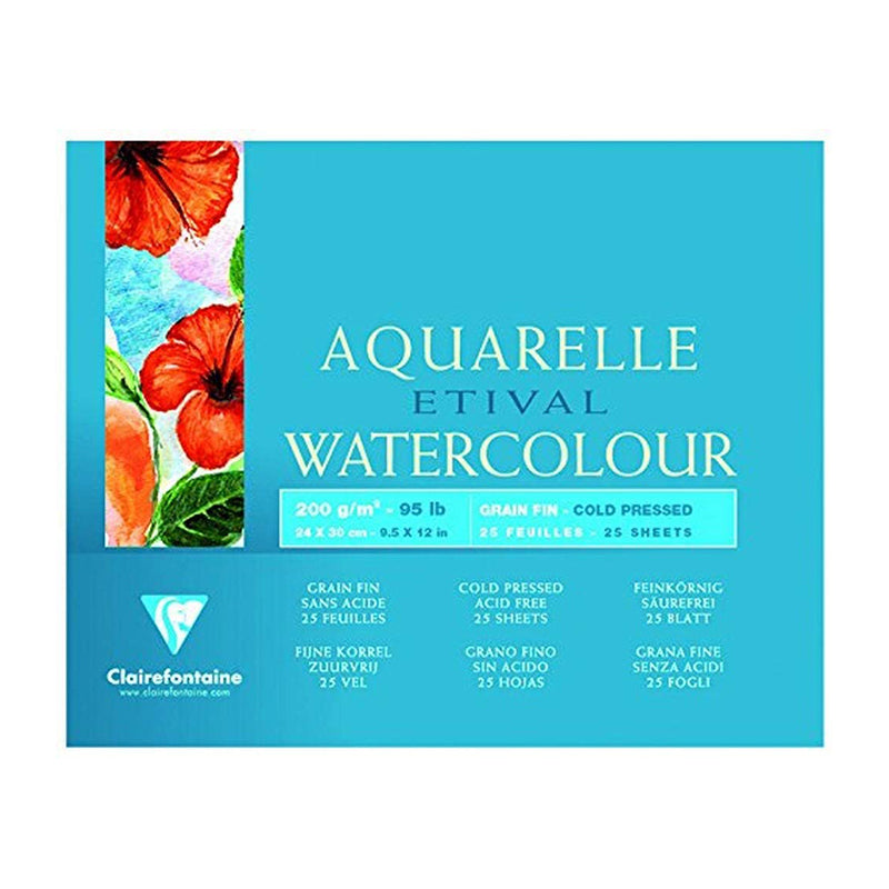 CLAIREFONTAINE Etival 4 Sides Cold Pressed 200g 24x30cm 25s Default Title