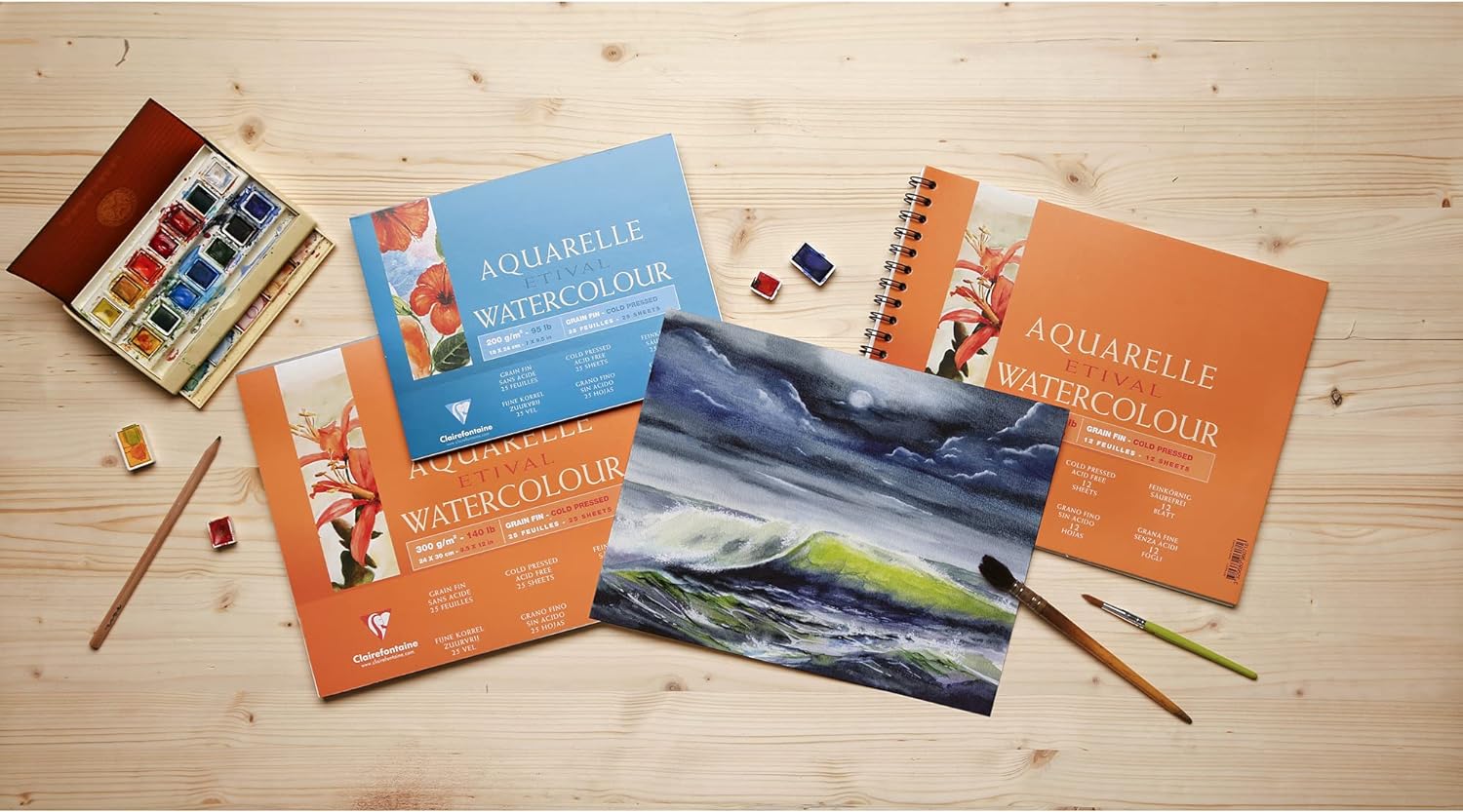 CLAIREFONTAINE Etival 4 Sides Cold Pressed 300g 36x48cm 10s