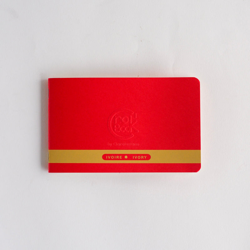 CLAIREFONTAINE Crok'Book Stapled L17x11cm 90gsm Ivory-Red Default Title