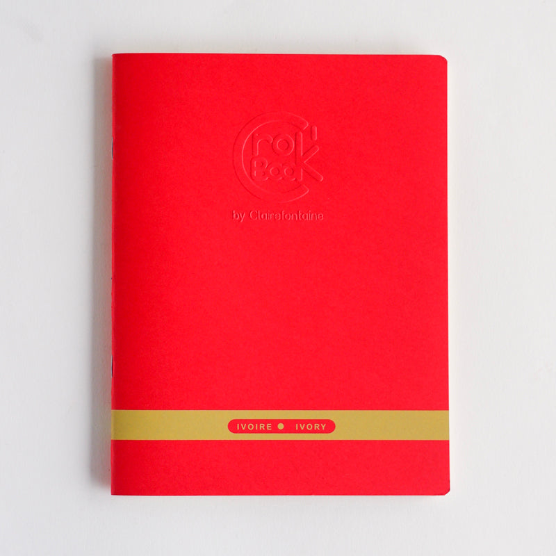 CLAIREFONTAINE Crok'Book Stapled P17x22cm 90gsm Ivory-Red Default Title