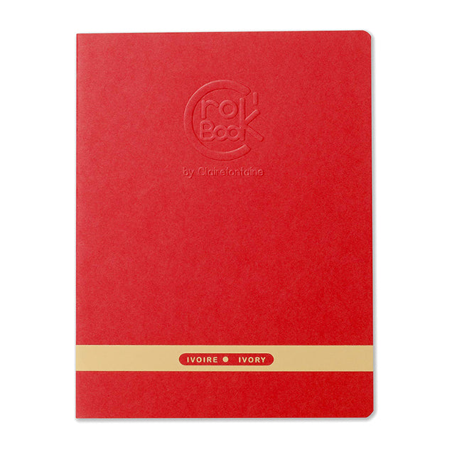 CLAIREFONTAINE Crok'Book Stapled A4 Portrait 90gsm Ivory-Red Default Title