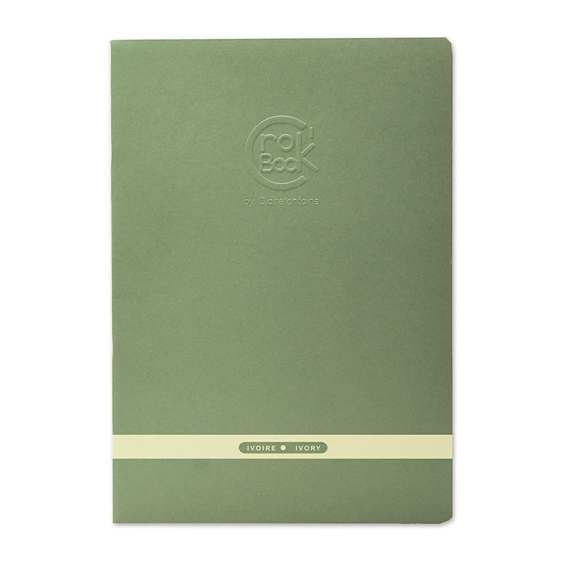 CLAIREFONTAINE Crok'Book Stapled A4 Portrait 90gsm Ivory-Green Default Title