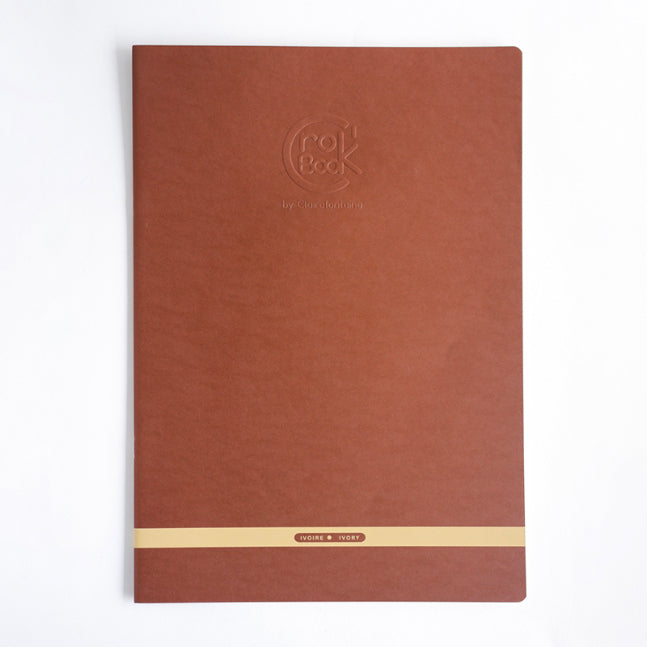 CLAIREFONTAINE Crok'Book Stapled A3 Portrait 90gsm Ivory-Dark Brown Default Title