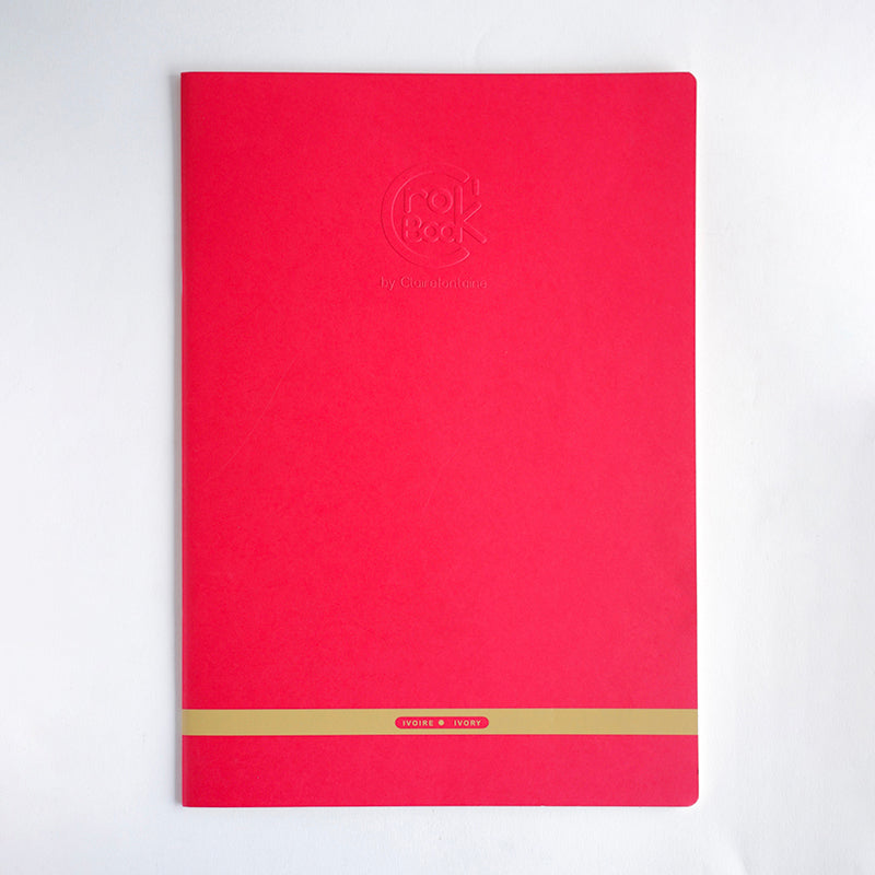 CLAIREFONTAINE Crok'Book Stapled A3 Portrait 90gsm Ivory-Red Default Title