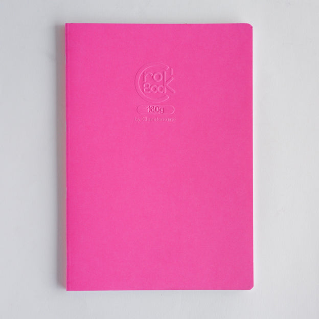 CLAIREFONTAINE Crok'Book Stapled A4 160gsm-Fuchsia Pink Default Title
