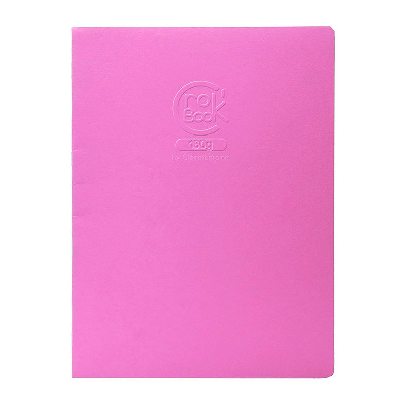 CLAIREFONTAINE Crok'Book Stapled 17x22cm 160gsm-Fuchsia Pink Default Title
