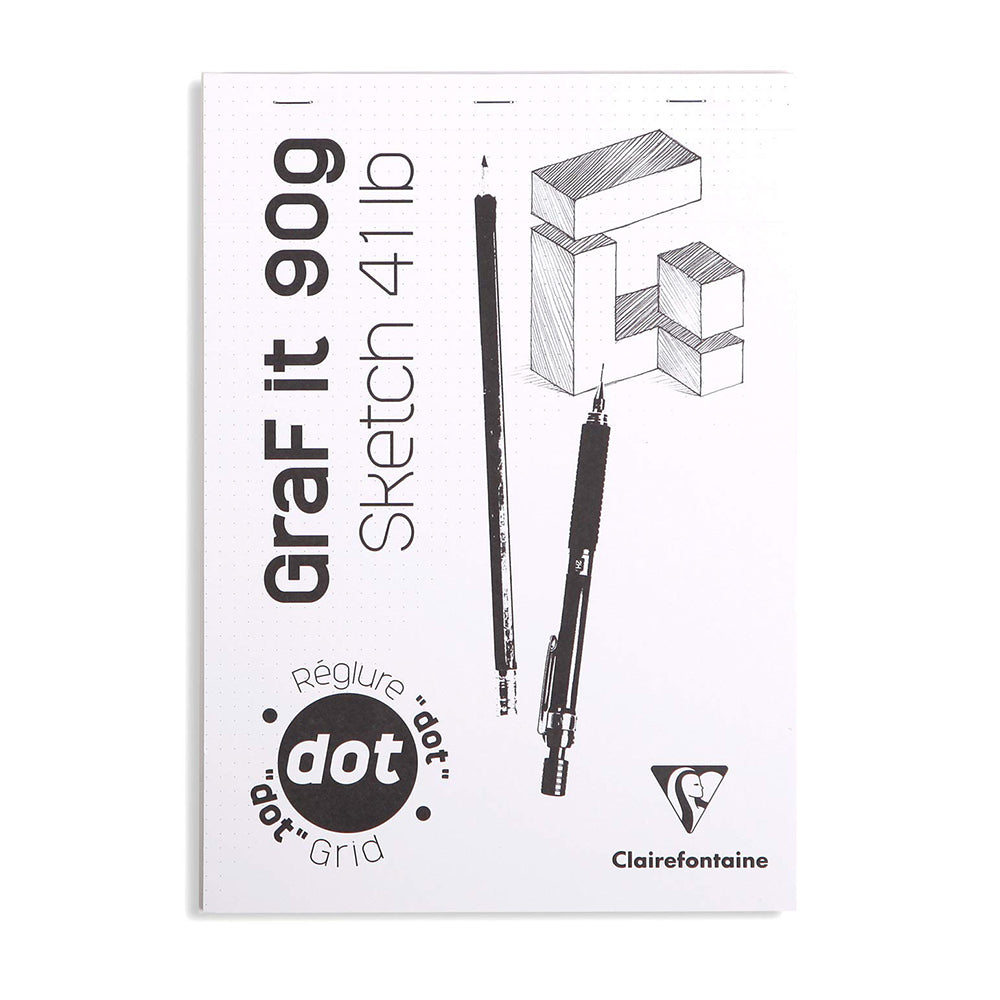 CLAIREFONTAINE Graf'It Pad 90g A4 Dot 80s White