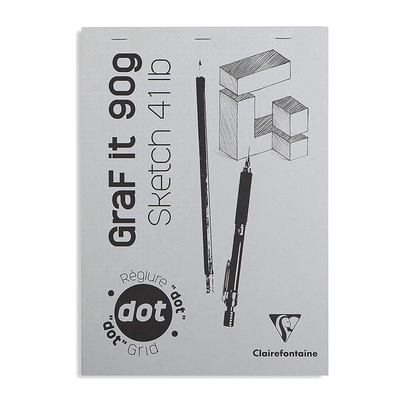 CLAIREFONTAINE Graf'It Pad 90g A4 Dot 80s Grey Default Title