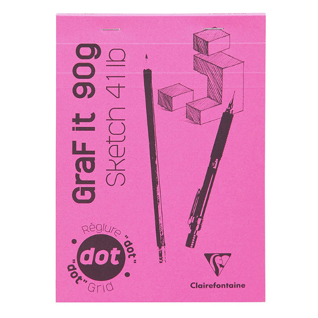 CLAIREFONTAINE GraF it Pad A5 90g 80s Dot Grid White Pink Default Title