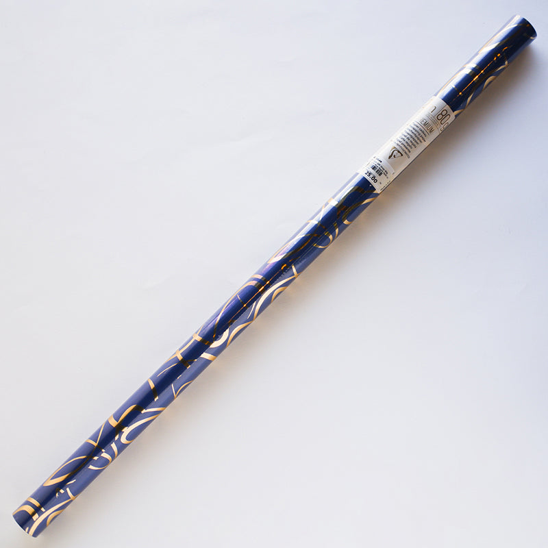 CLAIREFONTAINE Prem Gift Wrap 80g 0.7x2M Blue Night-Gold Lines Default Title