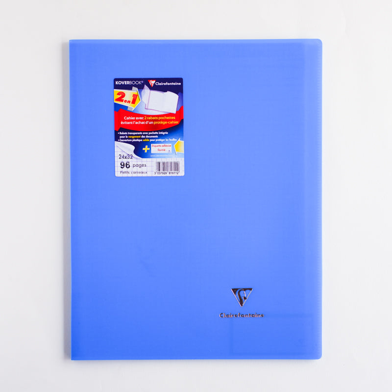 CLAIREFONTAINE Koverbook Opaque PP 24x32cm 96p 5x5 Sq Blue Default Title