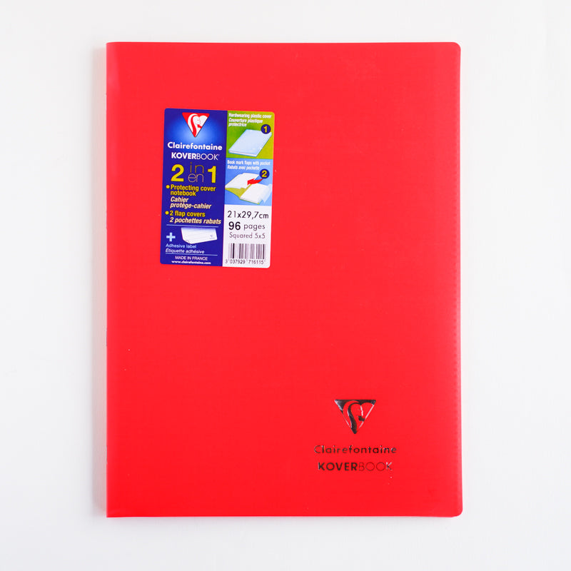 CLAIREFONTAINE Koverbook Opaque PP A4 96p 5x5 Sq Red Default Title