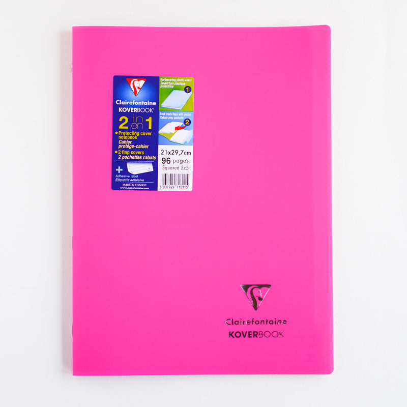 CLAIREFONTAINE Koverbook Opaque PP A4 96p 5x5 Sq Pink Default Title