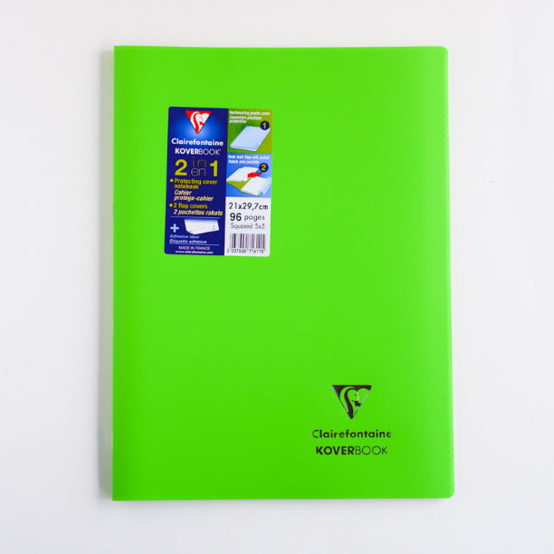CLAIREFONTAINE Koverbook Opaque PP A4 96p 5x5 Sq Clear Green Default Title