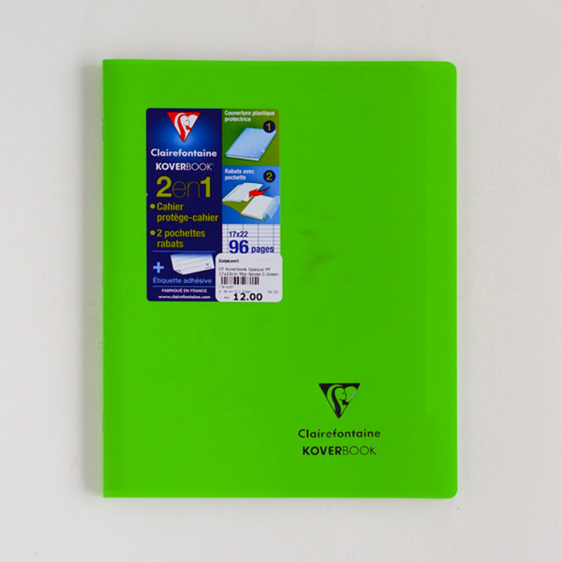 CLAIREFONTAINE Koverbook Opaque PP 17x22cm 96p Seyes Clear Green Default Title