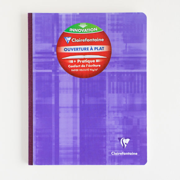 CLAIREFONTAINE Cloth Bound Notebook 17x22cm 72p Seyes Lilac