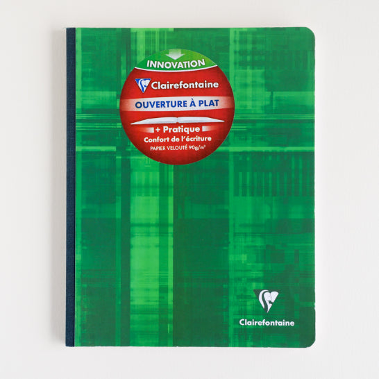 CLAIREFONTAINE Cloth Bound Notebook 17x22cm 72p Seyes Green