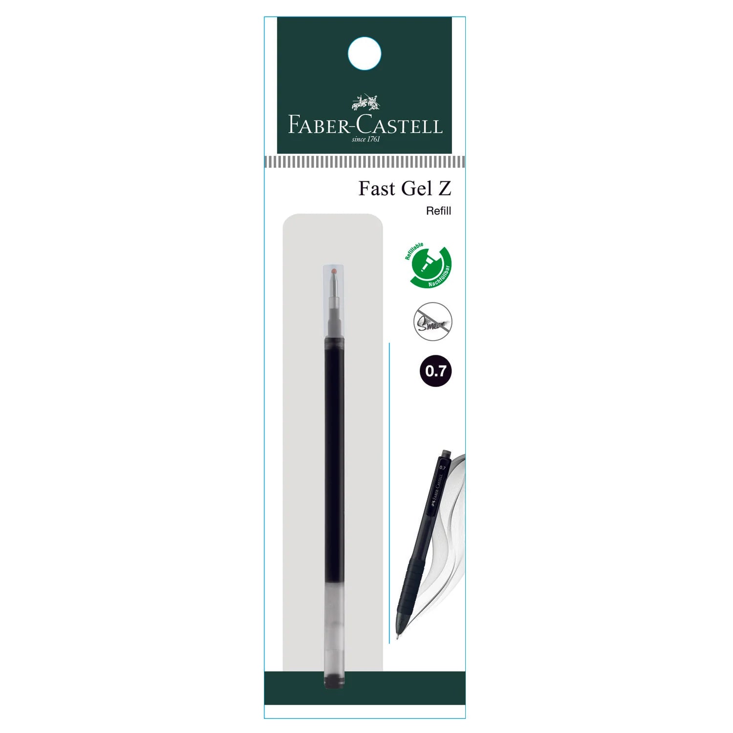 FABER-CASTELL Fast Gel Z 0.7mm Refill-Black 1PB