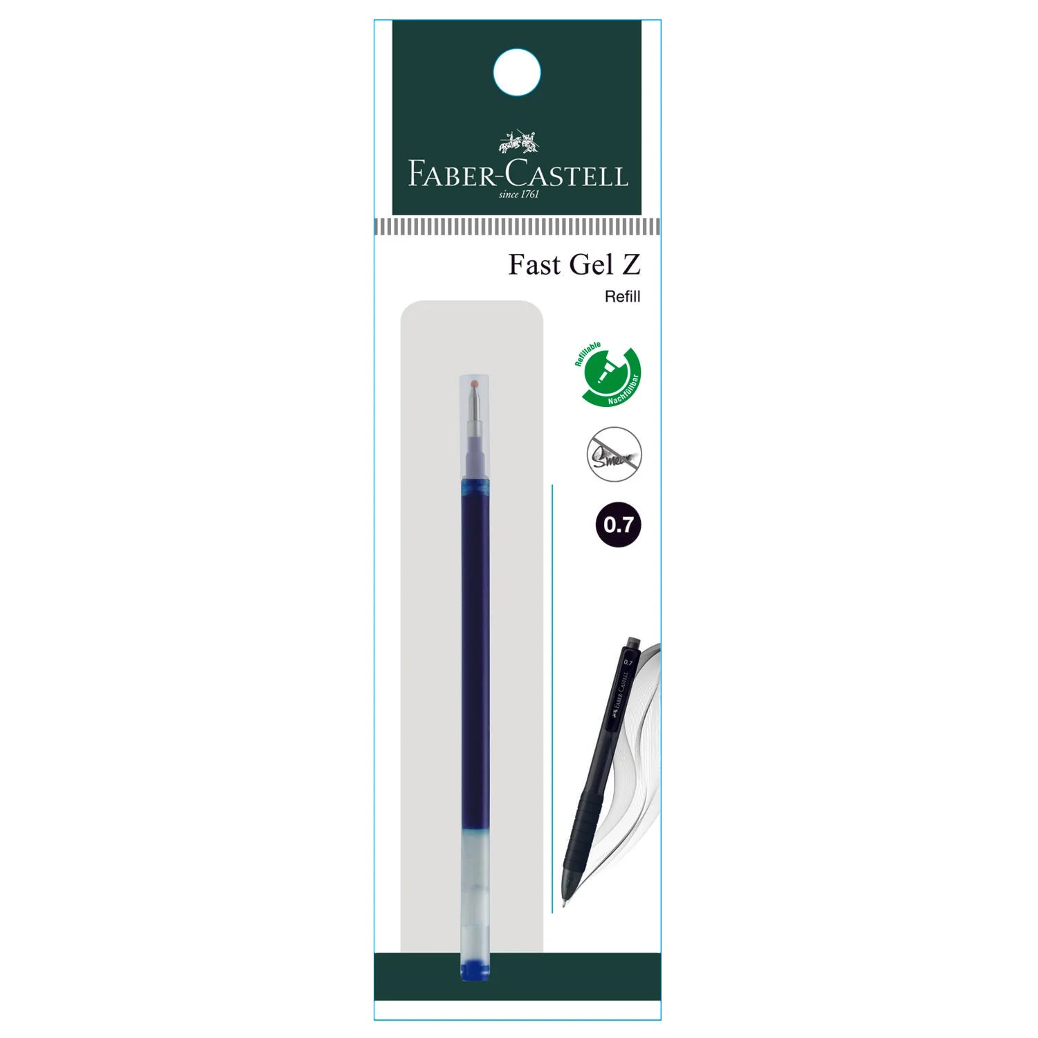 FABER-CASTELL Fast Gel Z 0.7mm Refill-Blue 1PB