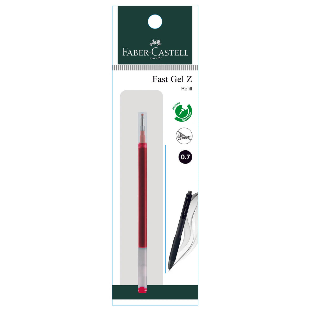 FABER-CASTELL Fast Gel Z 0.7mm Refill-Red 1PB