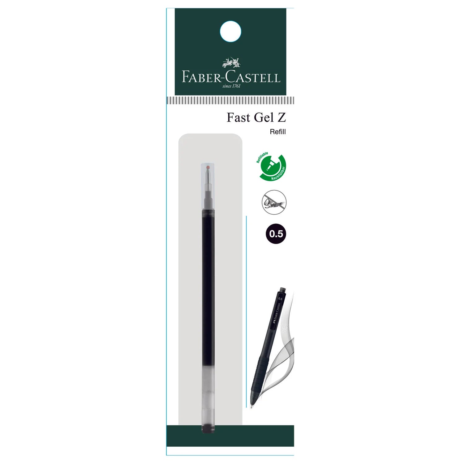 FABER-CASTELL Fast Gel Z 0.5mm Refill-Black 1PB