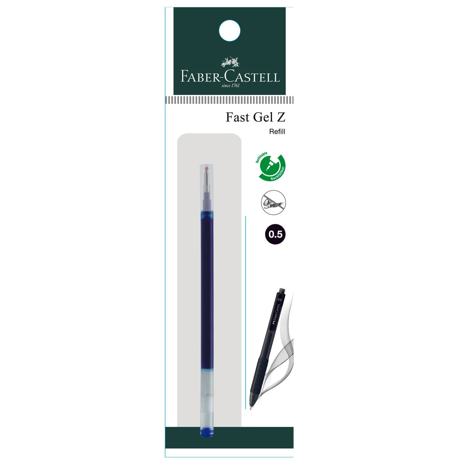 FABER-CASTELL Fast Gel Z 0.5mm Refill-Blue 1PB