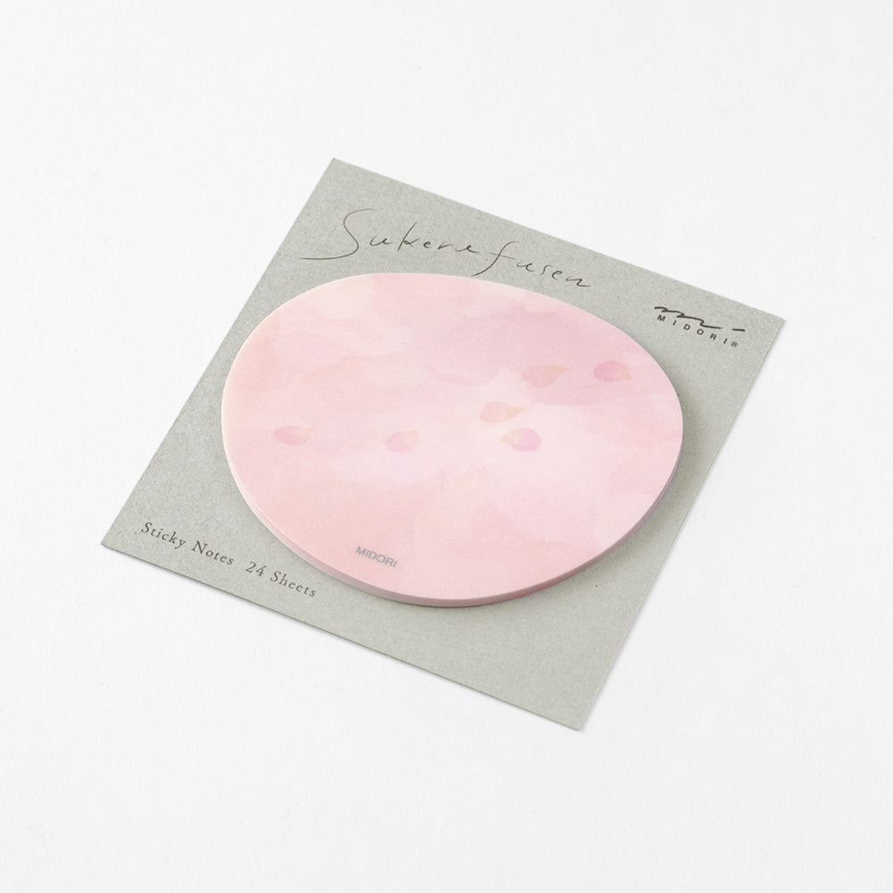 MIDORI Sticky Notes Trans. Petals Pink