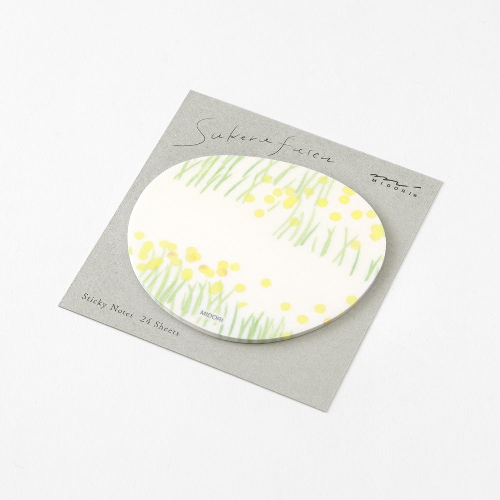 MIDORI Sticky Notes Trans. Flower Garden Yellow