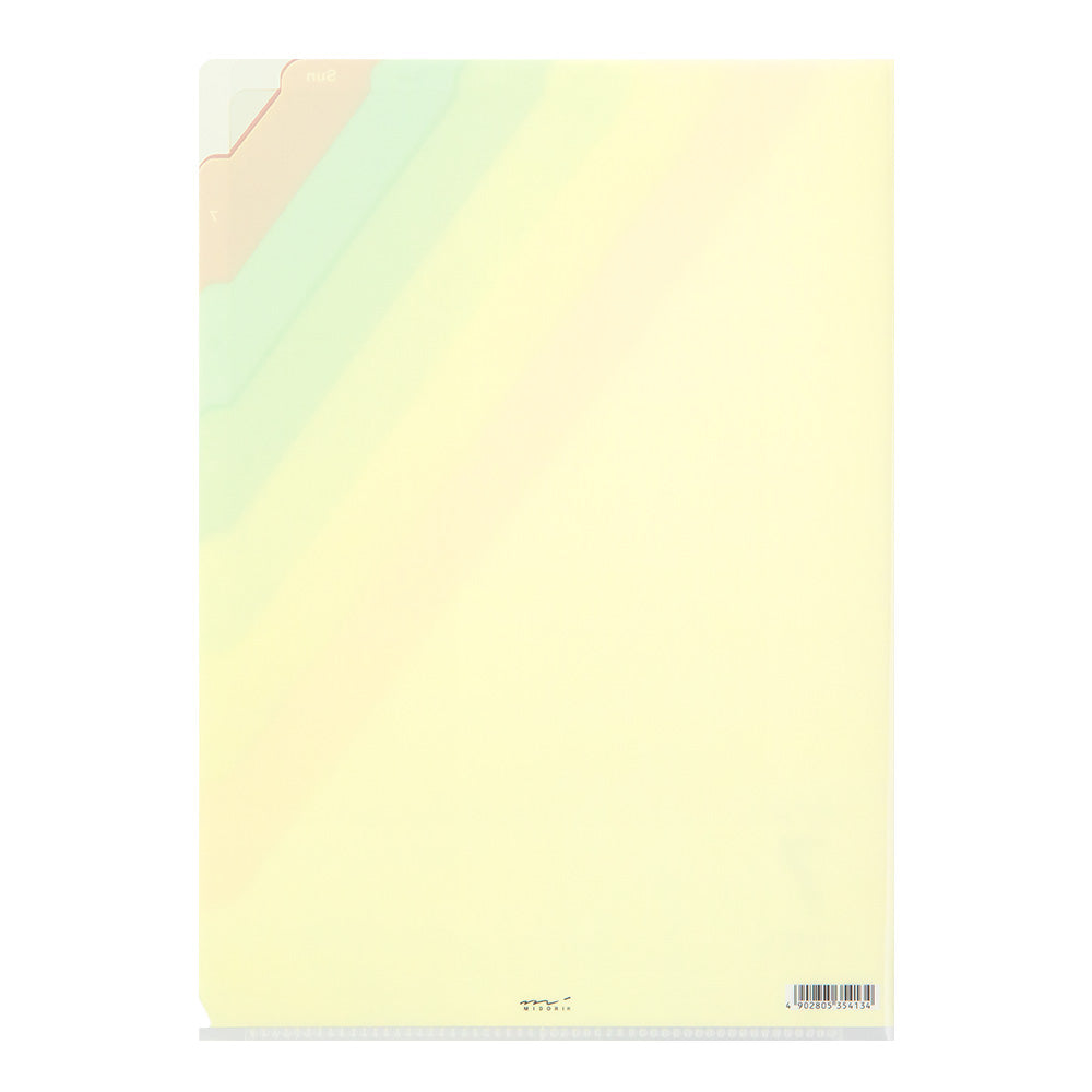 MIDORI 7-Pockets Clear Folder A4 Stripes Beige