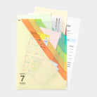 MIDORI 7-Pockets Clear Folder A4 Stripes Beige