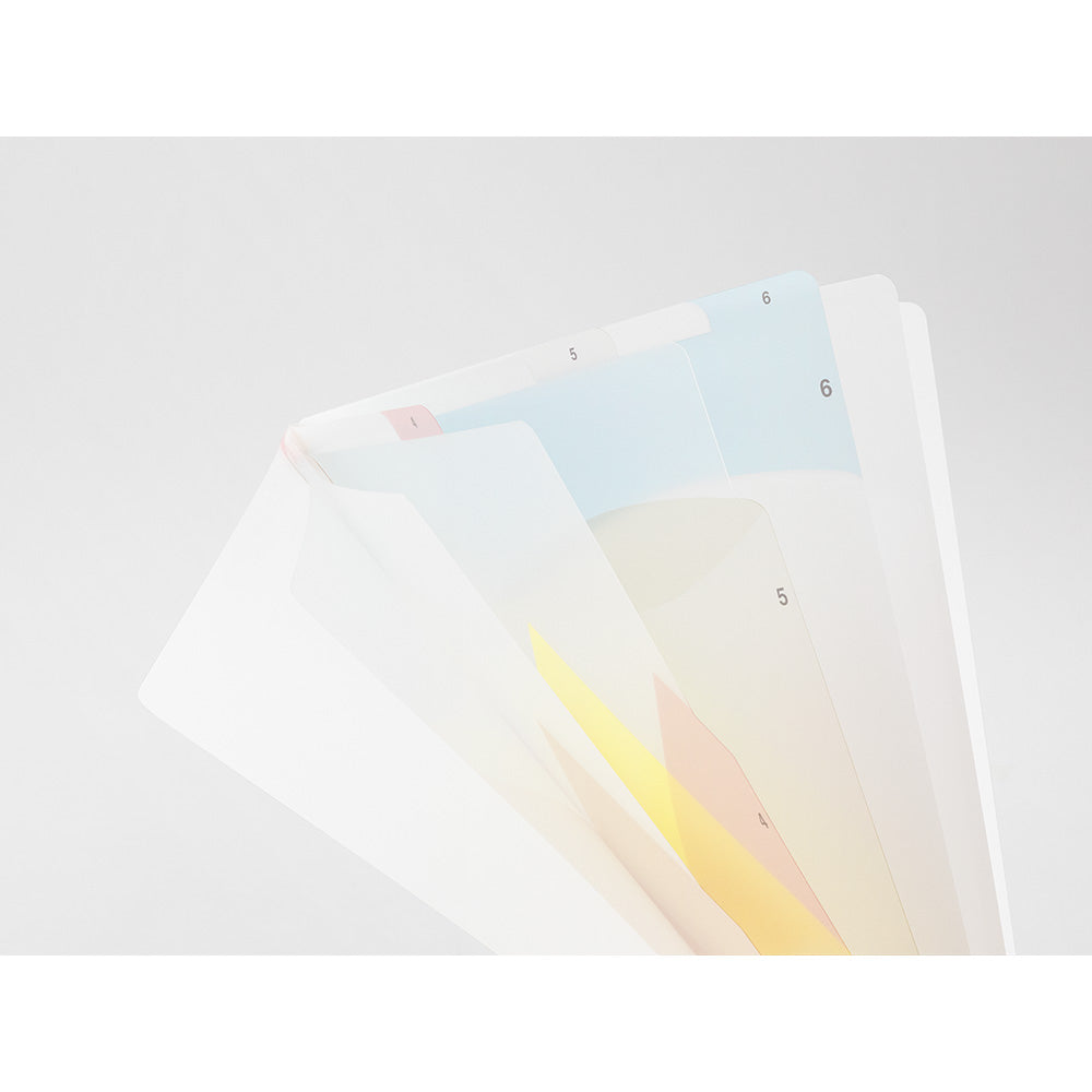 MIDORI 7-Pockets Clear Folder A4 Landscape Pink