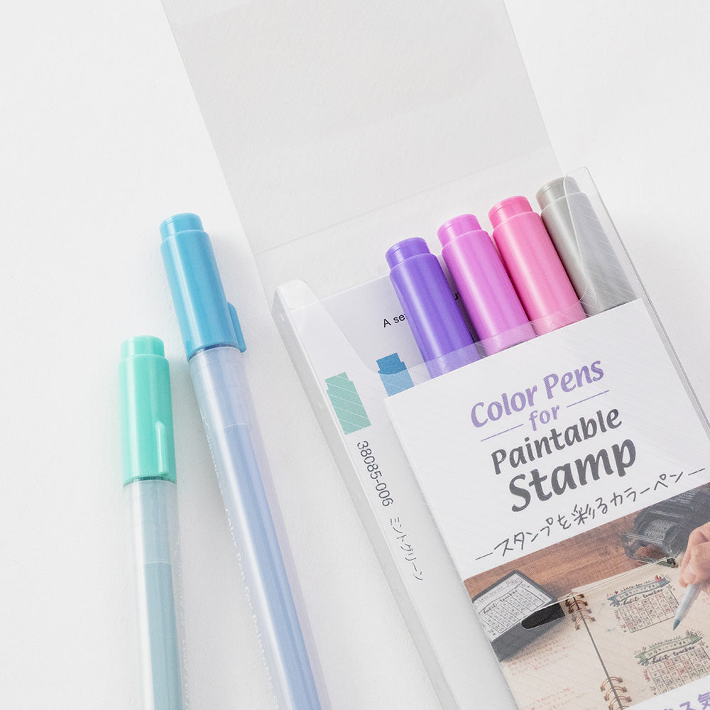 MIDORI Color Pens for Paintable Stamp 6s Relax