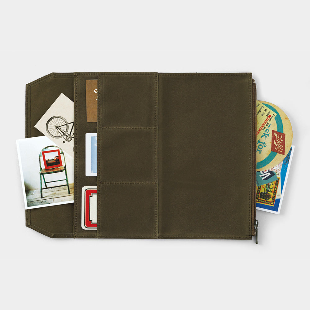 TRAVELERS Notebook Cotton Zipper Case Olive