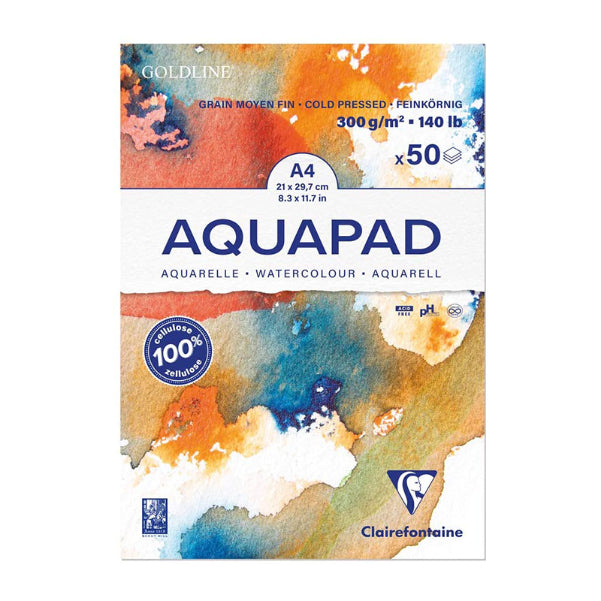 CLAIREFONTAINE Goldline Aquapad MF Grain Cold Pressed A4 50s 300g Default Title