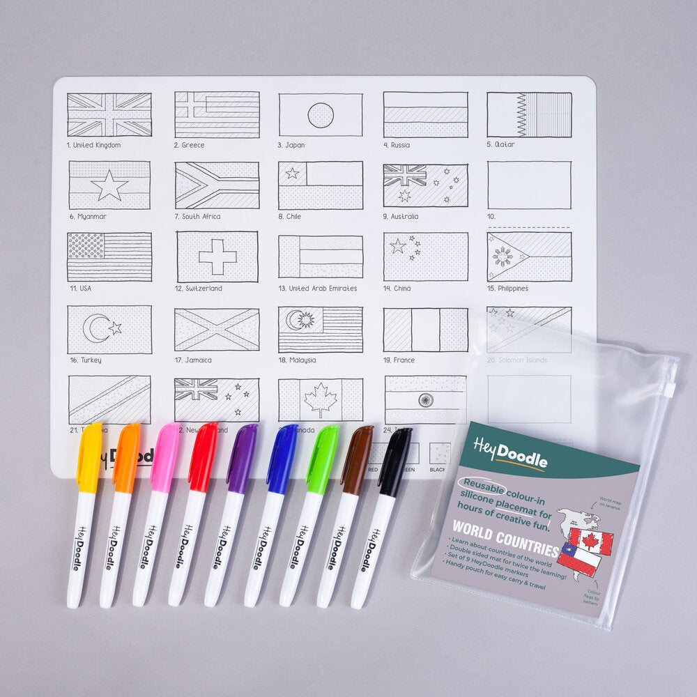 HeyDoodle Placemats-EDU:World Countries 1208399