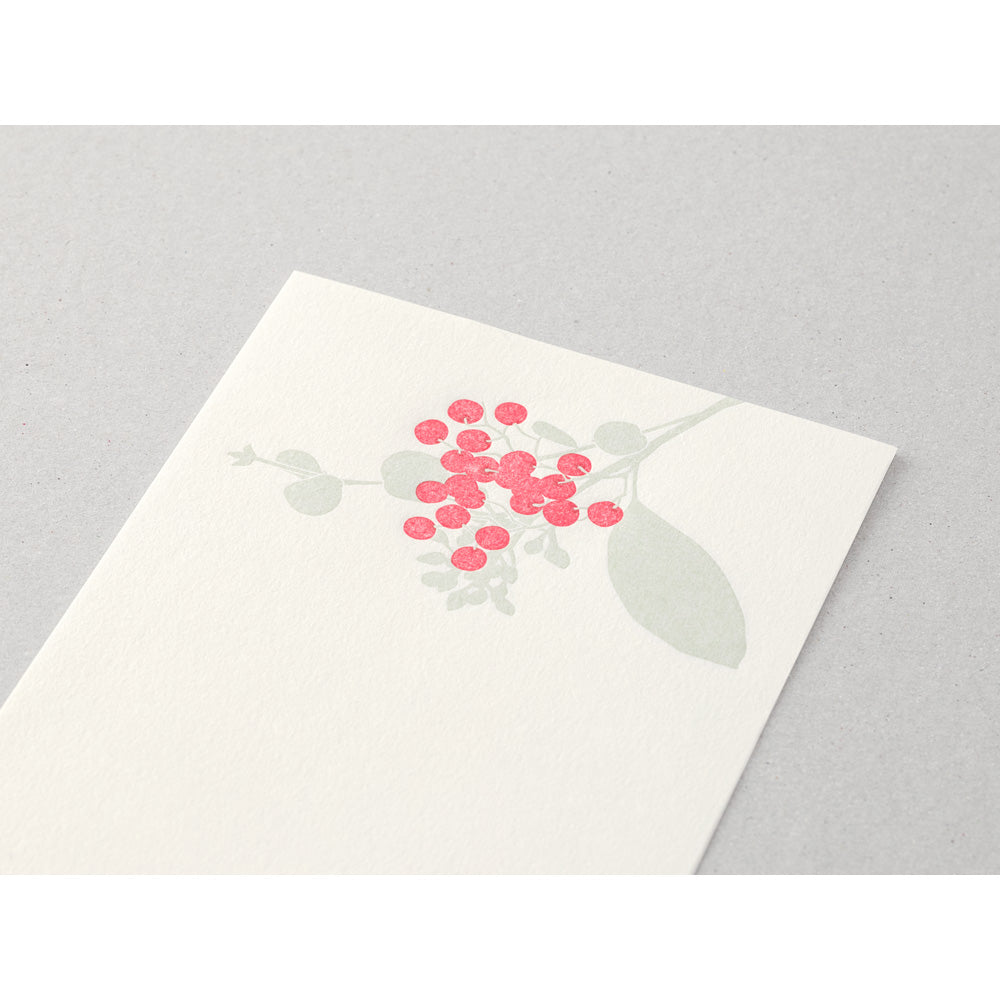 MIDORI Letterpress Letter Pad Bouquet Red