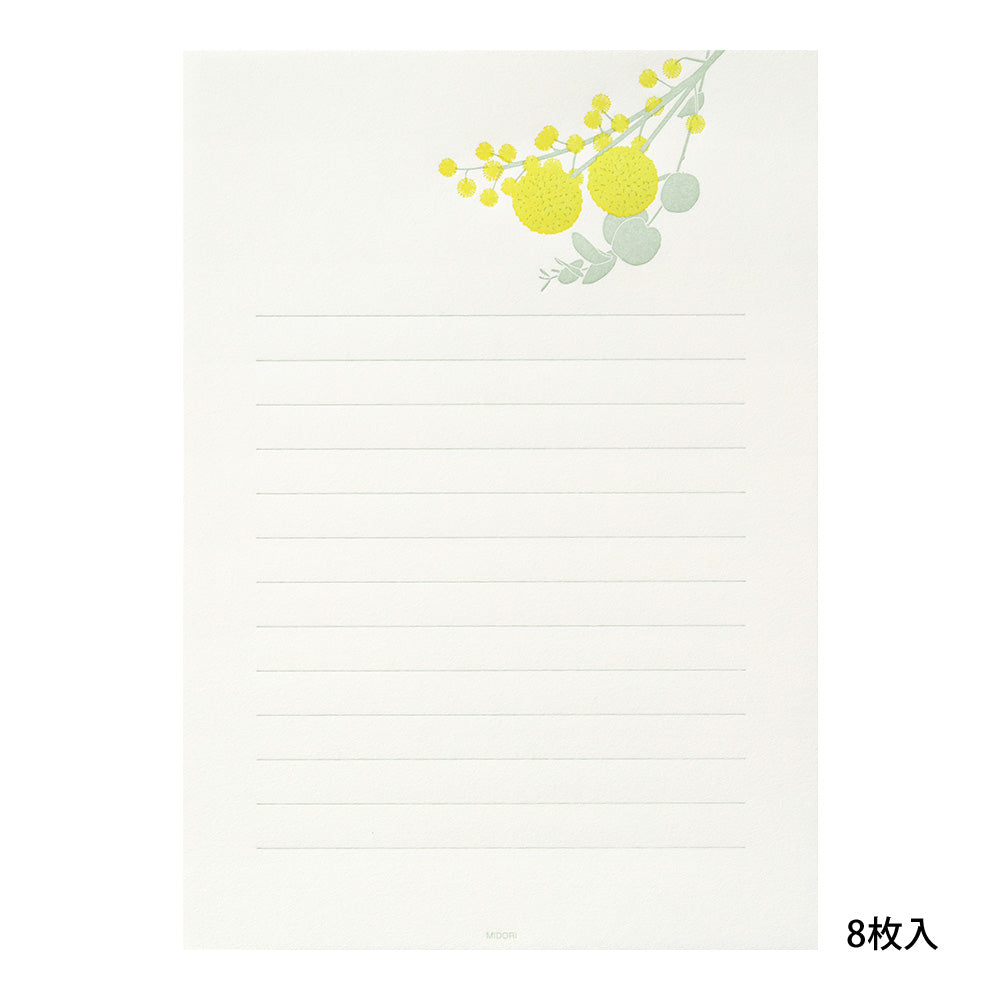 MIDORI Letterpress Letter Set 461 Bouquet Yellow