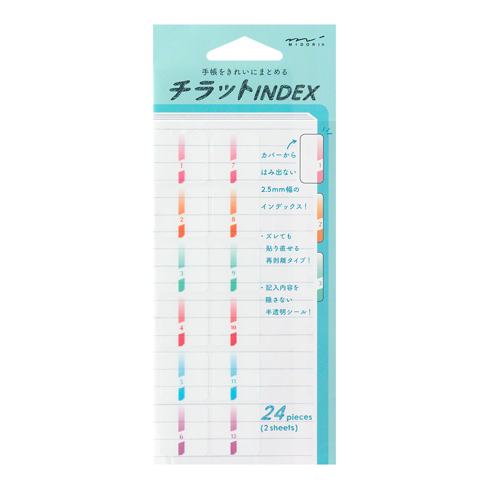 MIDORI Index Label Chiratto 2318 Number Color
