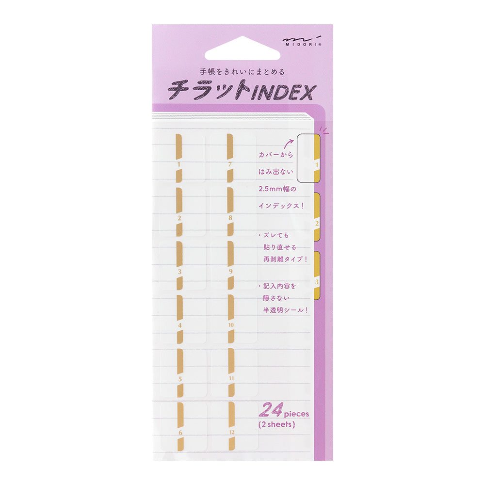 MIDORI Index Label Chiratto 2320 Number Gold