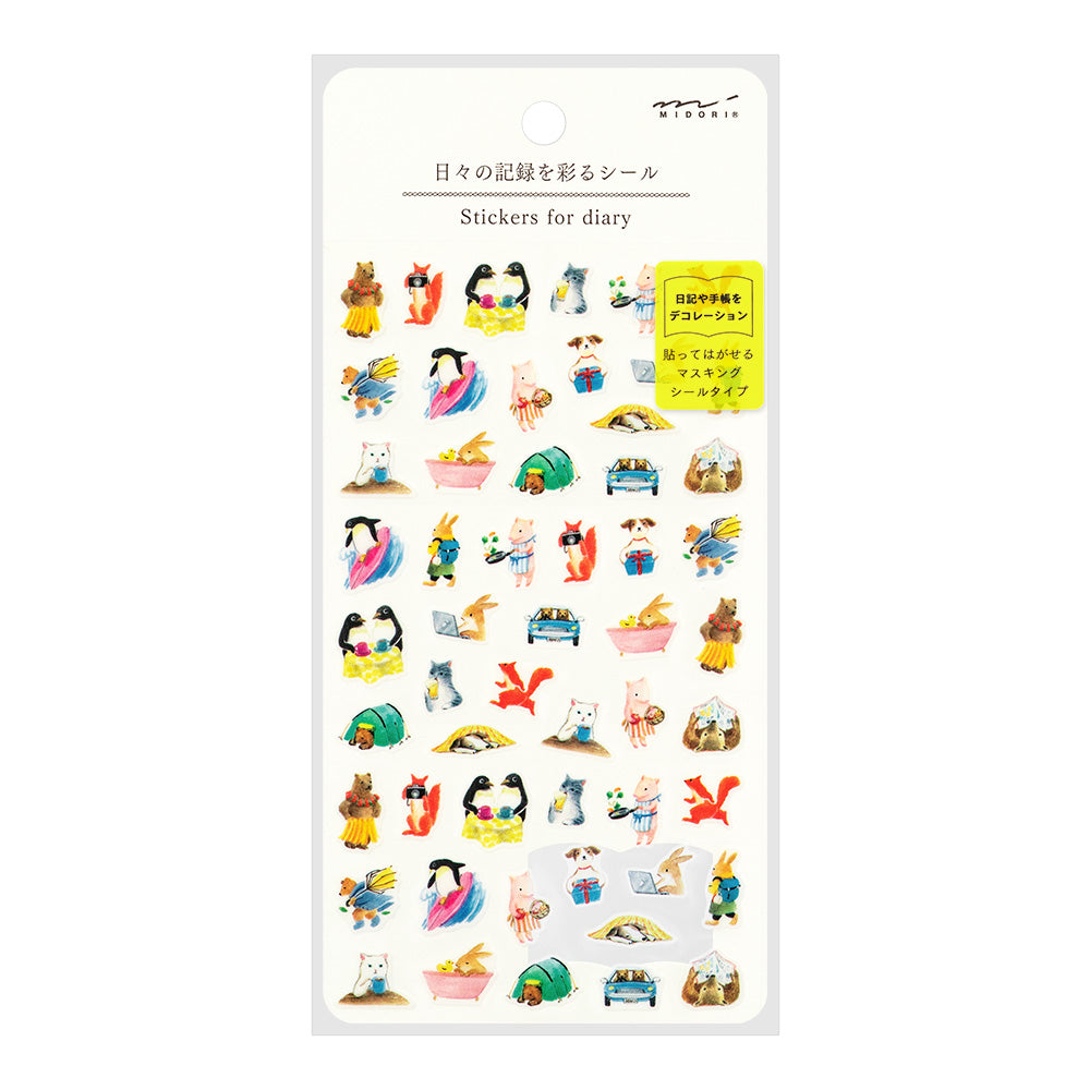 MIDORI Sticker Animal Scenes