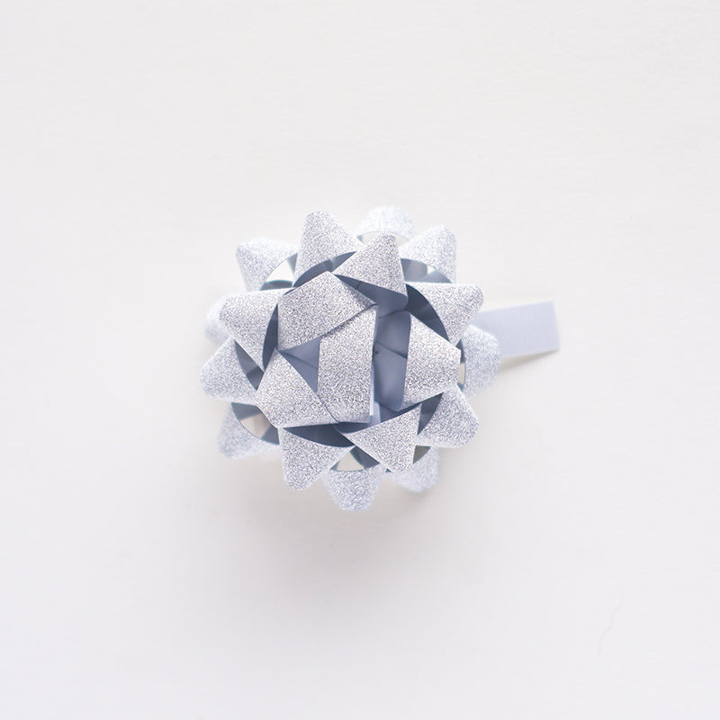 CLAIREFONTAINE Mini Bow Ribbon 50mm 1s Glitter Silver Default Title