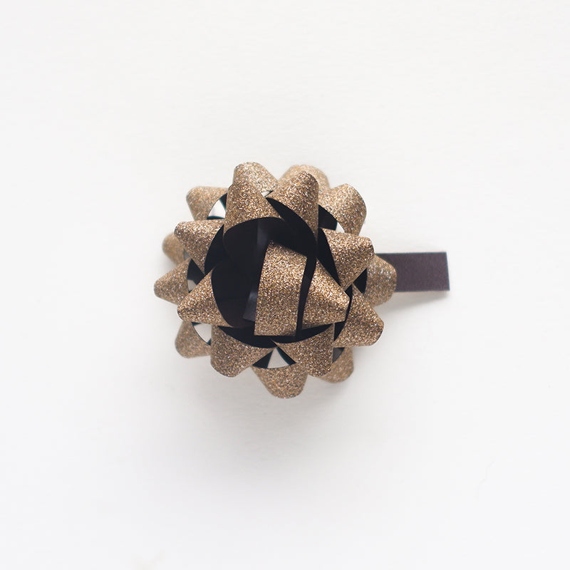 CLAIREFONTAINE Mini Bow Ribbon 50mm 1s Glitter Brown Default Title