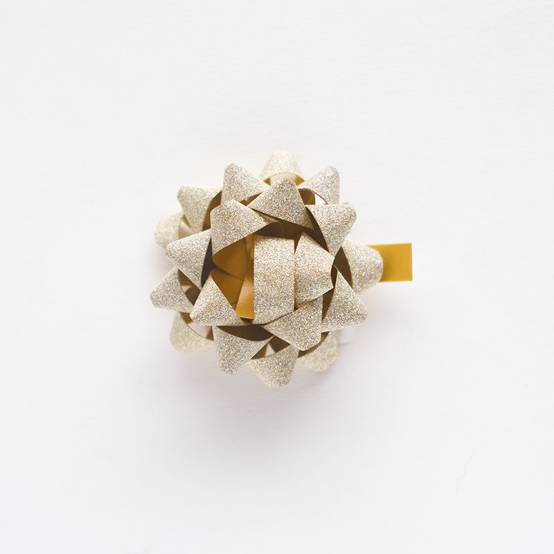 CLAIREFONTAINE Mini Bow Ribbon 50mm 1s Glitter Gold Default Title