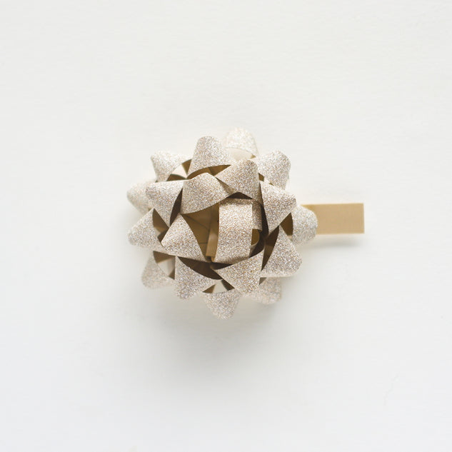 CLAIREFONTAINE Mini Bow Ribbon 50mm 1s Glitter Champagne Default Title