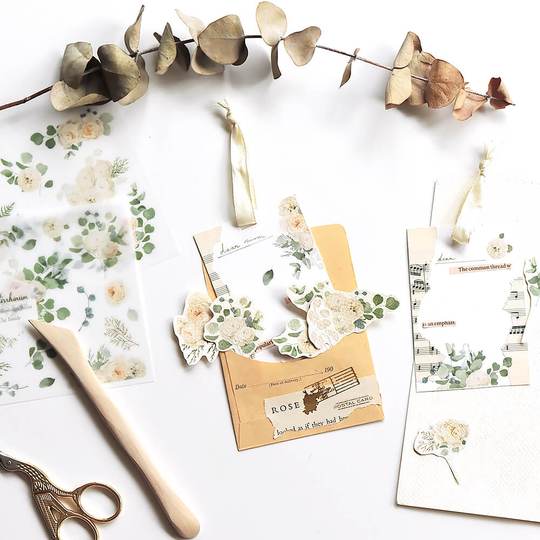 MU Print-On Sticker 2s 169 Elegant White Flowers