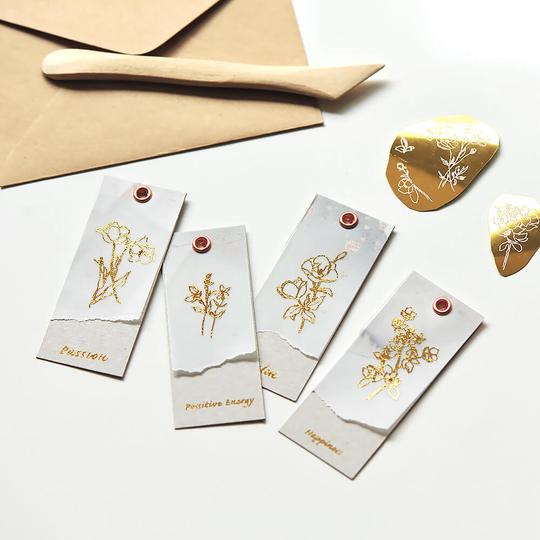 MU Gold Foil Print-On Sticker Botanical G03