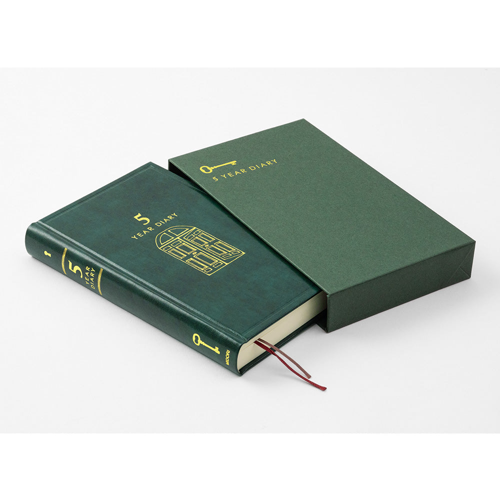 MIDORI 70th Anniv LE Diary 5 Years R.Leather Green