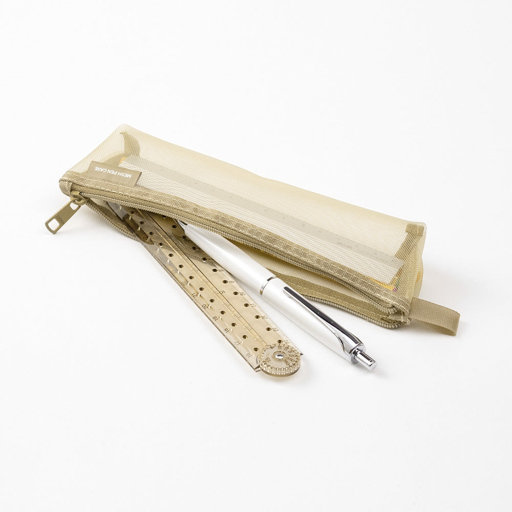 MIDORI Mesh Pen Case LE Pale Beige