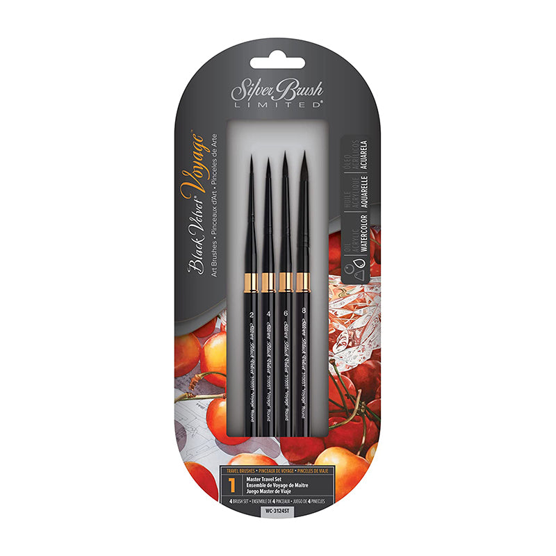 SILVER BRUSH Black Velvet Master Travel Set 4pc